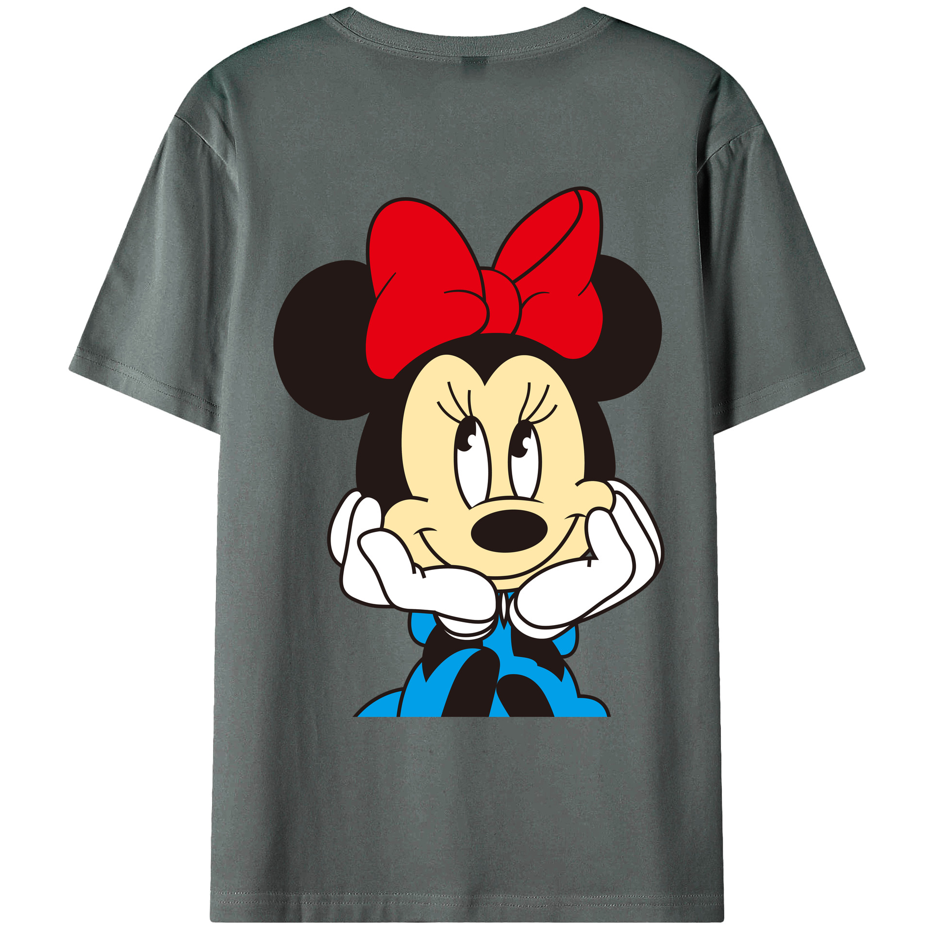 ミッキーマウス Mickey Mouse 綿100％ メンズ半袖Tシャツ（バックプリント） 通気性